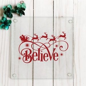 Believe Glass Cutting Board